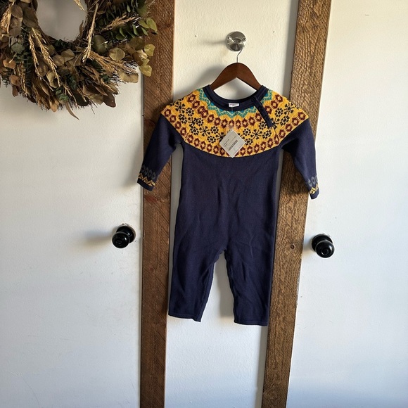 New Hanna Andersson Holiday Nordic Sweater Romper, Heavy Warm size 90 - Picture 6 of 14